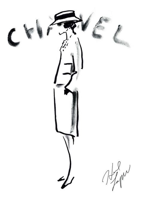 chanel black and white sketches|karl lagerfeld coco.